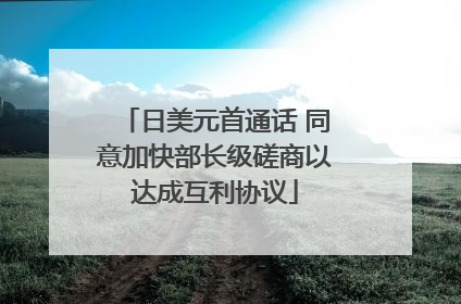 日美元首通话 同意加快部长级磋商以达成互利协议