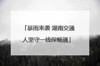 暴雨来袭 湖南交通人坚守一线保畅通