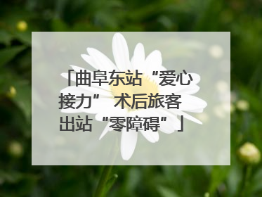 曲阜东站“爱心接力” 术后旅客出站“零障碍”