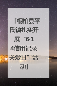 桐柏县平氏镇扎实开展“6·14信用记录关爱日”活动