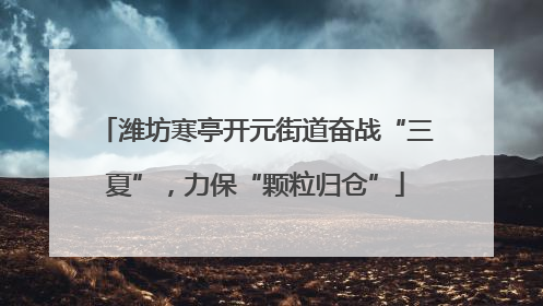 潍坊寒亭开元街道奋战“三夏”，力保“颗粒归仓”