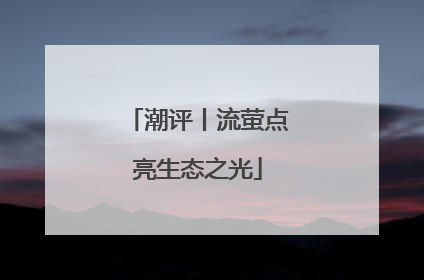 潮评丨流萤点亮生态之光