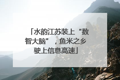 水韵江苏装上“数智大脑”，鱼米之乡驶上信息高速