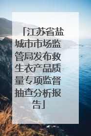 江苏省盐城市市场监管局发布救生衣产品质量专项监督抽查分析报告