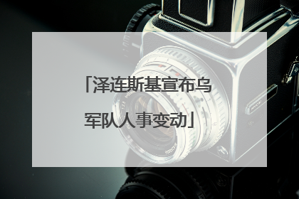泽连斯基宣布乌军队人事变动
