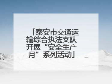 泰安市交通运输综合执法支队开展“安全生产月”系列活动