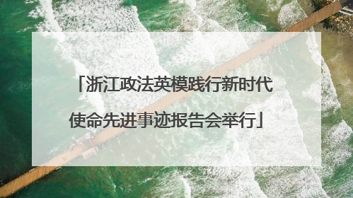 浙江政法英模践行新时代使命先进事迹报告会举行