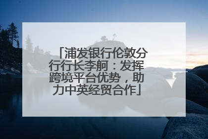 浦发银行伦敦分行行长李舸：发挥跨境平台优势，助力中英经贸合作