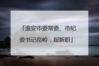 淮安市委常委、市纪委书记岳岭，履新职