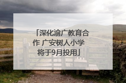 深化渝广教育合作 广安树人小学将于9月投用