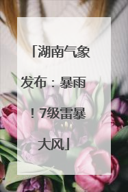 湖南气象发布：暴雨！7级雷暴大风