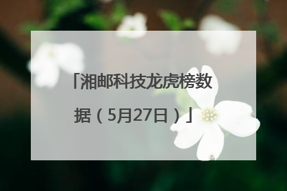 湘邮科技龙虎榜数据（5月27日）