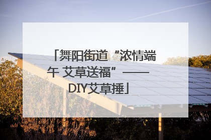 舞阳街道“浓情端午 艾草送福”——DIY艾草捶