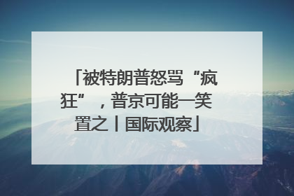 被特朗普怒骂“疯狂”，普京可能一笑置之丨国际观察