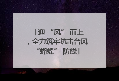 迎 “风” 而上，全力筑牢抗击台风 “蝴蝶” 防线