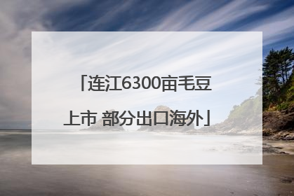 连江6300亩毛豆上市 部分出口海外