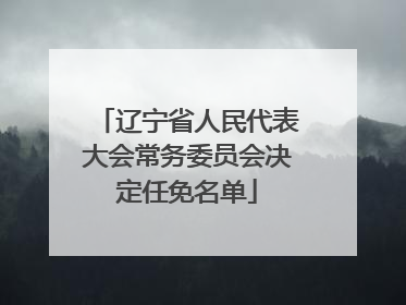 辽宁省人民代表大会常务委员会决定任免名单
