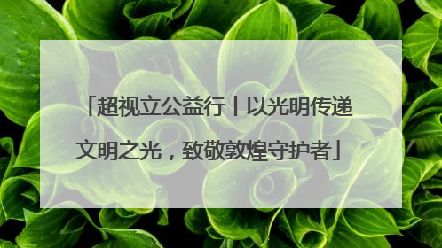 超视立公益行丨以光明传递文明之光，致敬敦煌守护者