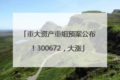 重大资产重组预案公布！300672，大涨