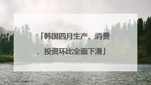 韩国四月生产、消费、投资环比全面下滑