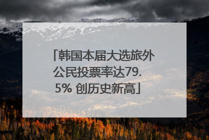 韩国本届大选旅外公民投票率达79.5% 创历史新高