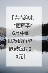 青岛迎来“榴莲季” 6月中旬批发价有望跌破每斤20元