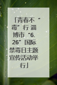 青春不“毒”行 淄博市“6.26”国际禁毒日主题宣传活动举行