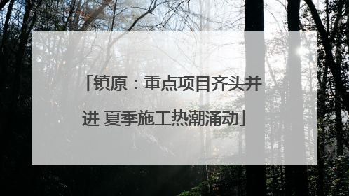 镇原：重点项目齐头并进 夏季施工热潮涌动