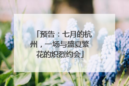 预告：七月的杭州，一场与盛夏繁花的炽烈约会
