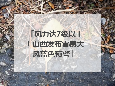 风力达7级以上！山西发布雷暴大风蓝色预警