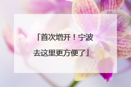 首次增开！宁波去这里更方便了