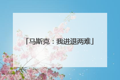马斯克：我进退两难
