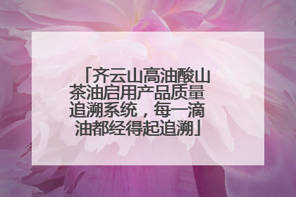 齐云山高油酸山茶油启用产品质量追溯系统，每一滴油都经得起追溯
