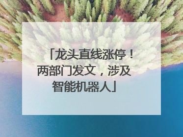 龙头直线涨停！两部门发文，涉及智能机器人