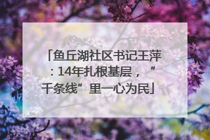 鱼丘湖社区书记王萍：14年扎根基层，“千条线”里一心为民