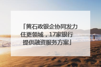 黄石政银企协同发力住更领域，17家银行提供融资服务方案