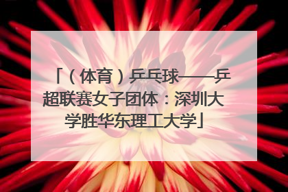 （体育）乒乓球——乒超联赛女子团体：深圳大学胜华东理工大学