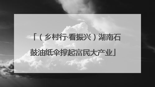 （乡村行·看振兴）湖南石鼓油纸伞撑起富民大产业
