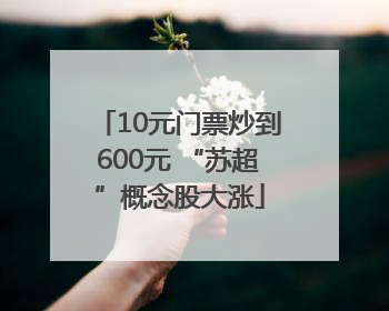 10元门票炒到600元 “苏超”概念股大涨