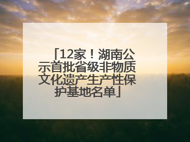 12家！湖南公示首批省级非物质文化遗产生产性保护基地名单