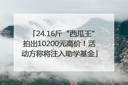 24.16斤“西瓜王”拍出10200元高价！活动方称将注入助学基金