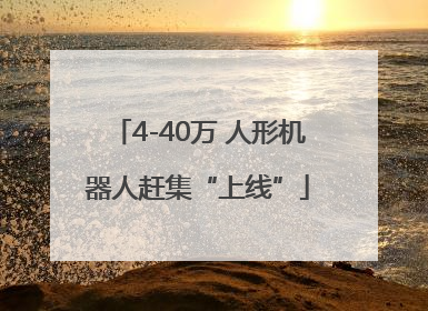 4-40万 人形机器人赶集“上线”
