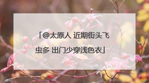 @太原人 近期街头飞虫多 出门少穿浅色衣